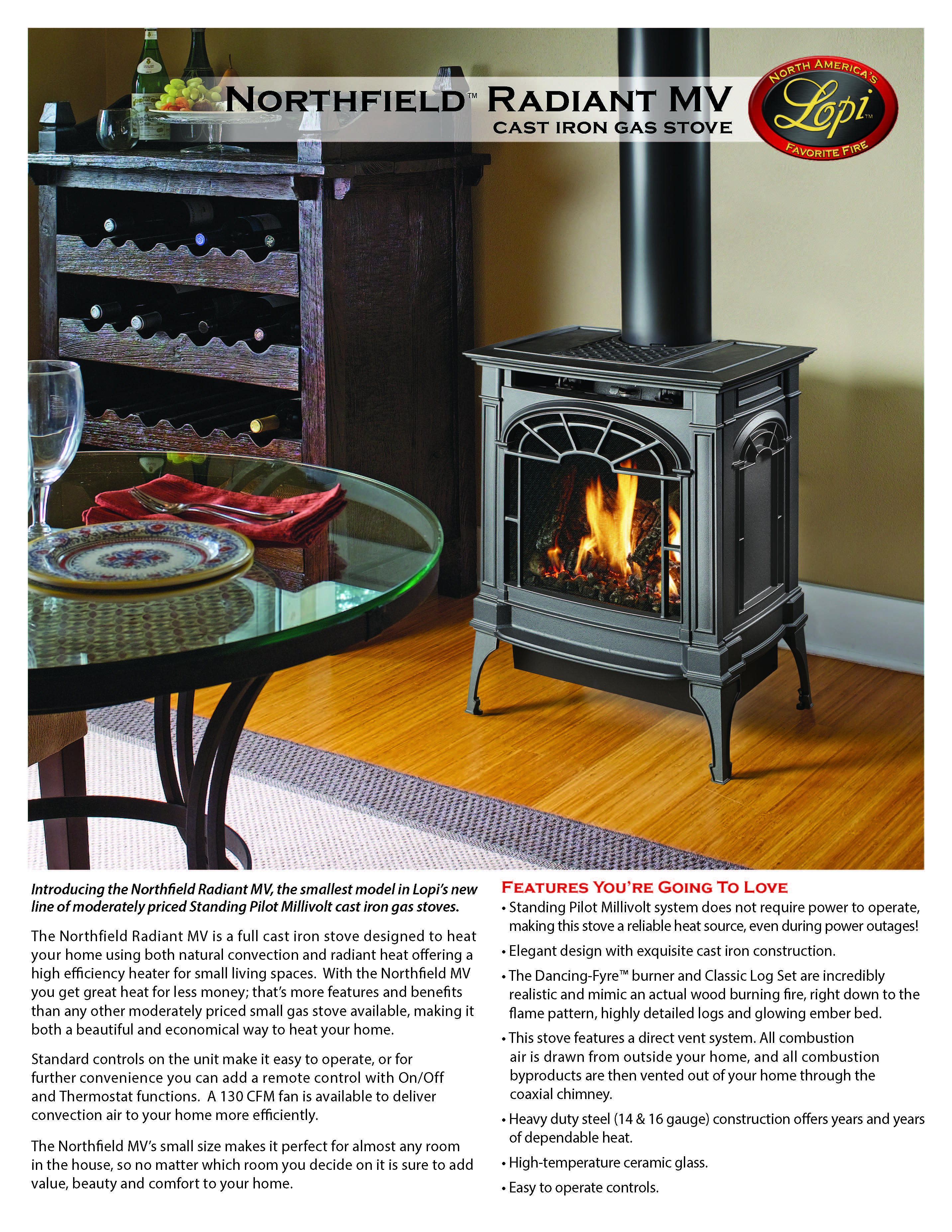 Northfield Radiant Gas Stove